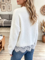 Vintage Elegant Soft Knit Patchwork Lace Sweater