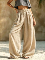 Women's High-Waisted Wide-Leg Linen Pants