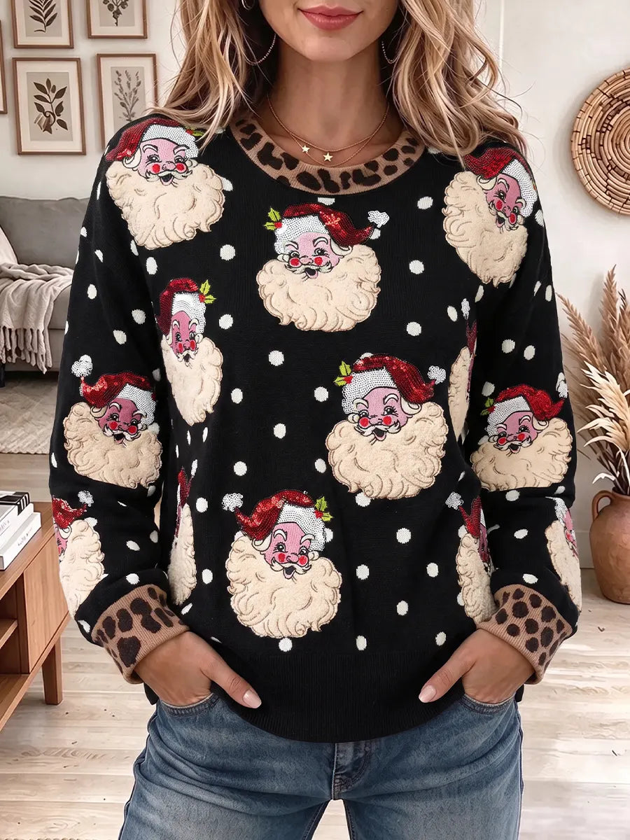 Vintage Elegant Sparkly Santa Claus Sweatshirt