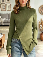 Vintage Elegant Knit AsymmetricalShirt