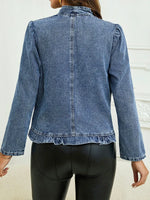 Retro Ruffle Art Casual Stylish Long Sleeve Denim Coat