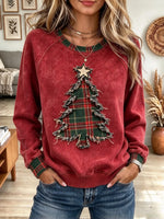 Women's Plaid Christmas Tree Sweatshirt