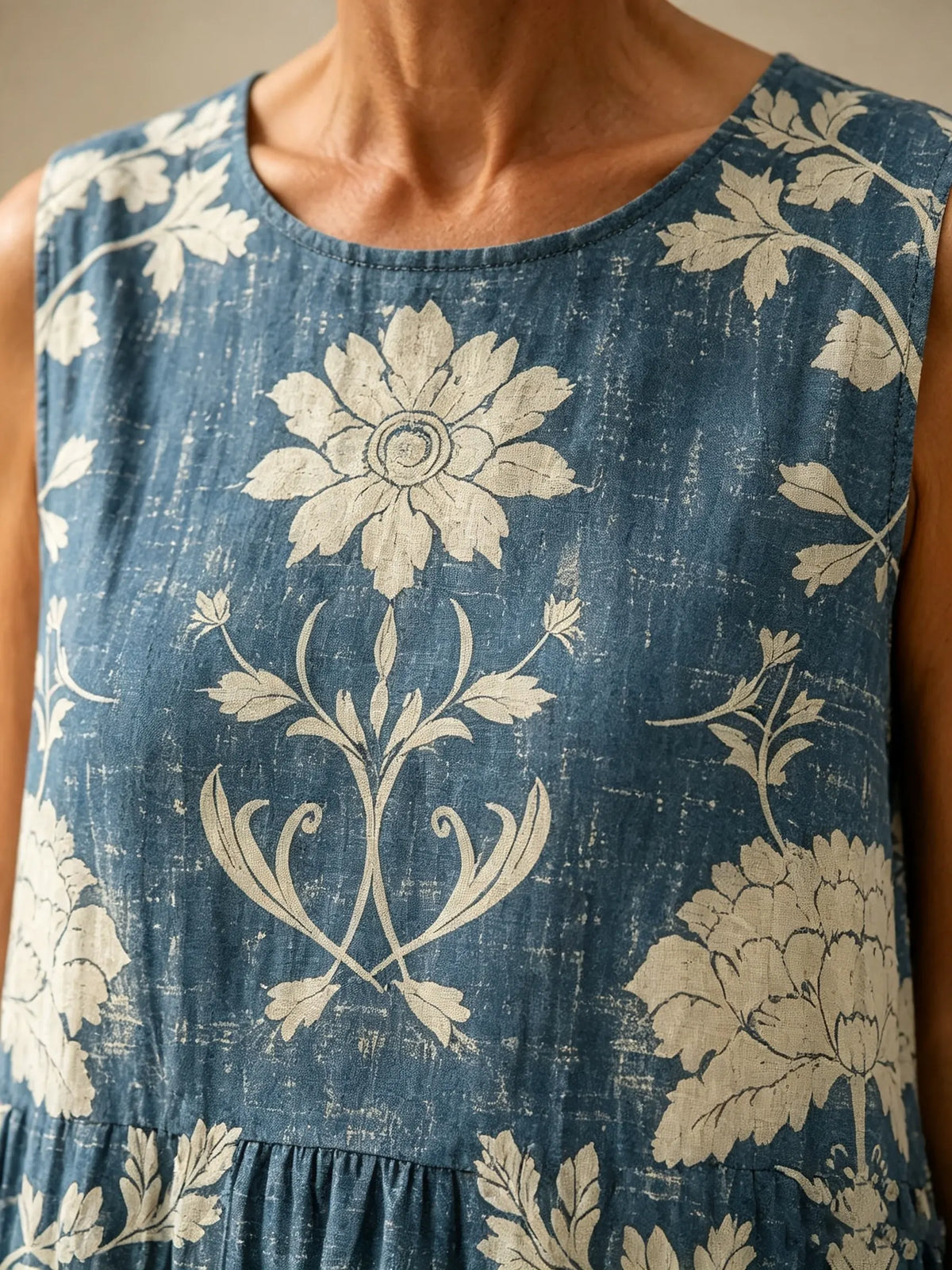 Women's Vintage Floral Tank Maxi Dress