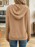 Vintage Hooded Button Art Casual Stylish Long Sleeve Top