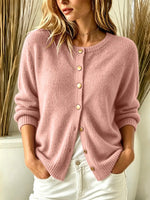 Solid Color Comfortable Long Sleeve Casual Stylish Knitted Cardigan Sweater