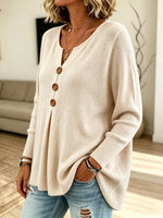 Women's Button-Front Ribbed Knit Sweater