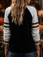Women's Sequin Sleeve Pumpkin Graphic Sweatshirt