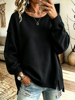 Women's Loose Fit Patchwork Crewneck Sweatshirt