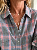 Women's Oversized Plaid Flannel Button-Down Shirt