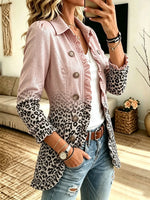 Women's Glitter Ombre Leopard Ruffle Jacket