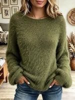 Vintage Elegant Fluffy Fur Knit Top