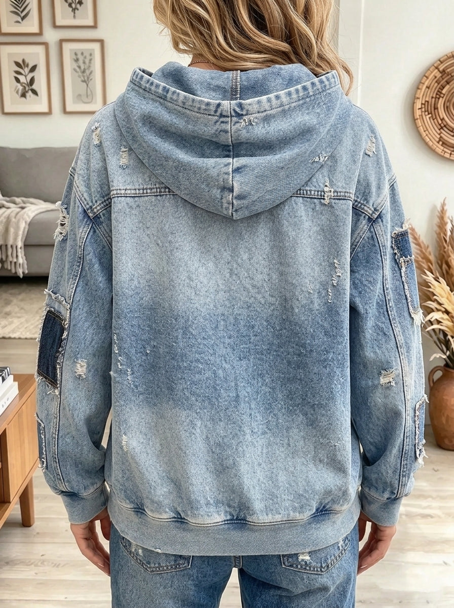 Women's Santa Print Hoodie