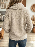 Women's Asymmetric Button Sherpa Jacket