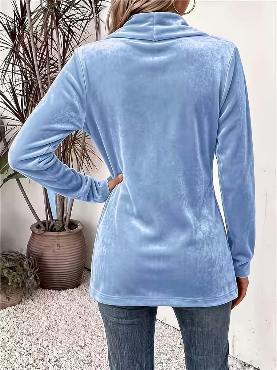Retro Elegant Long Sleeve Casual Loose Stylish Velvet Cardigan Coat