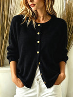 Solid Color Comfortable Long Sleeve Casual Stylish Knitted Cardigan Sweater