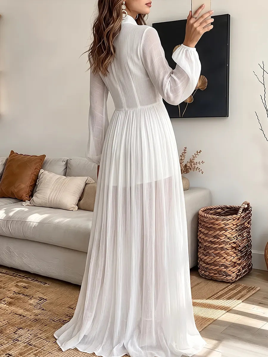 Vintage Elegant Cotton-linen Patchwork Dress