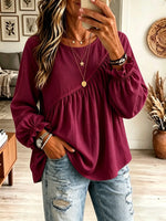 Women's Asymmetrical Gathered Peplum Blouse