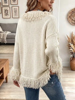 Vintage Elegant Fringed Knit Cardigan Jacket