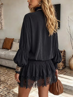 Vintage Elegant Patchwork Lace Dress