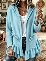 Women Loose Hooded Knit Cardigan