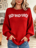 Women's Ho Ho Ho Letter Knit Christmas Sweater