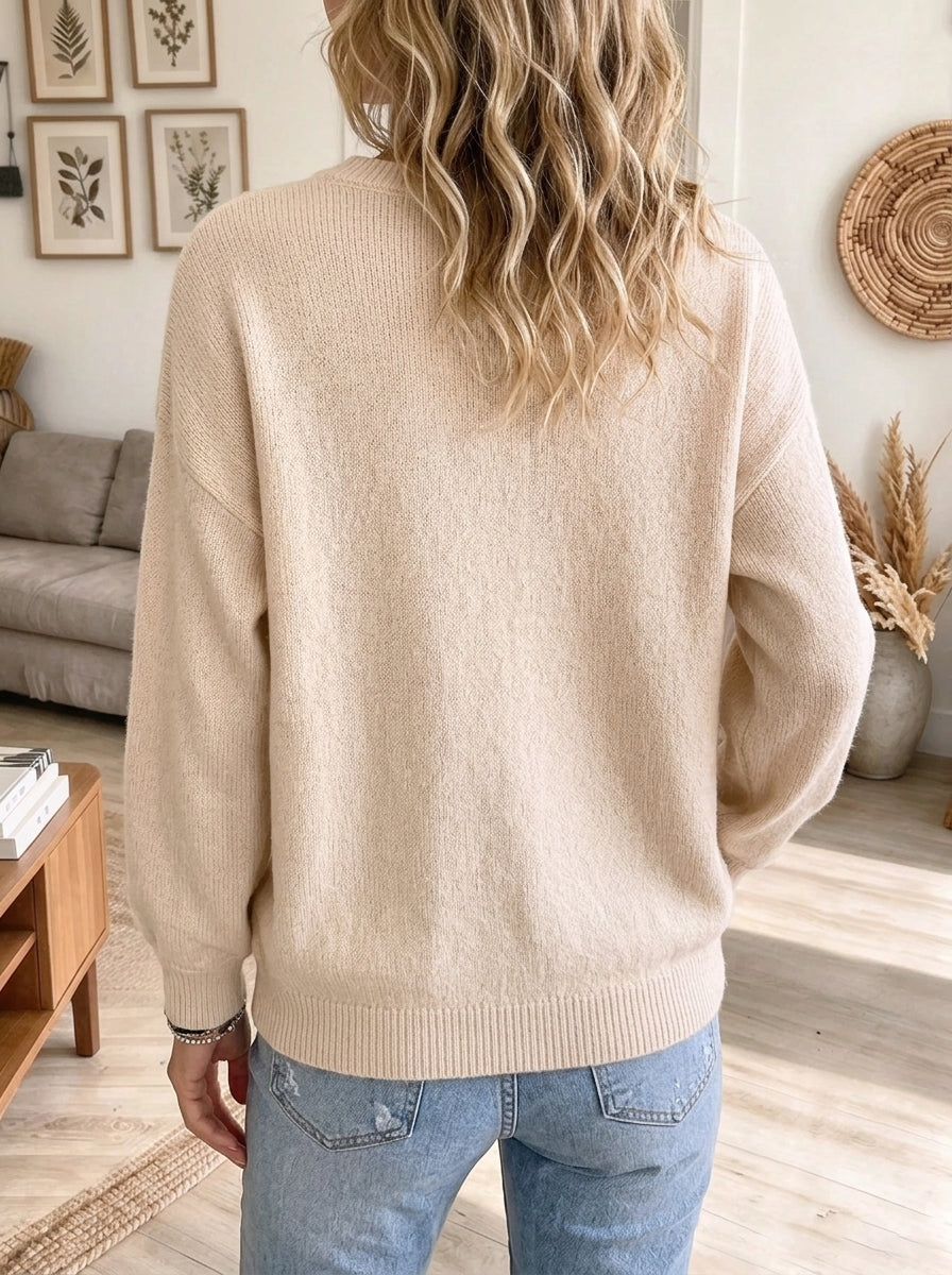 Women's Reindeer Print Knit Sweater