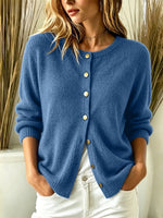 Solid Color Comfortable Long Sleeve Casual Stylish Knitted Cardigan Sweater