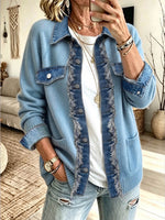 Vintage Elegant Denim Patchwork Sweater