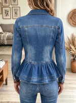 Women's Peplum Waist Denim Jacket