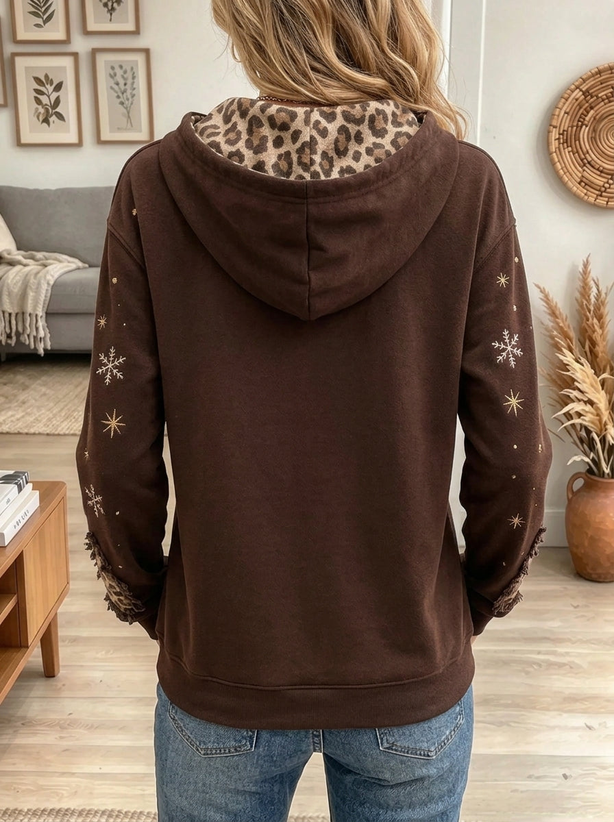 Women's Leopard Christmas Tree Hoodie
