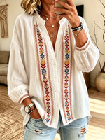 Women's Tribal Button-Down Blouse