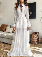 Vintage Elegant Cotton-linen Patchwork Dress