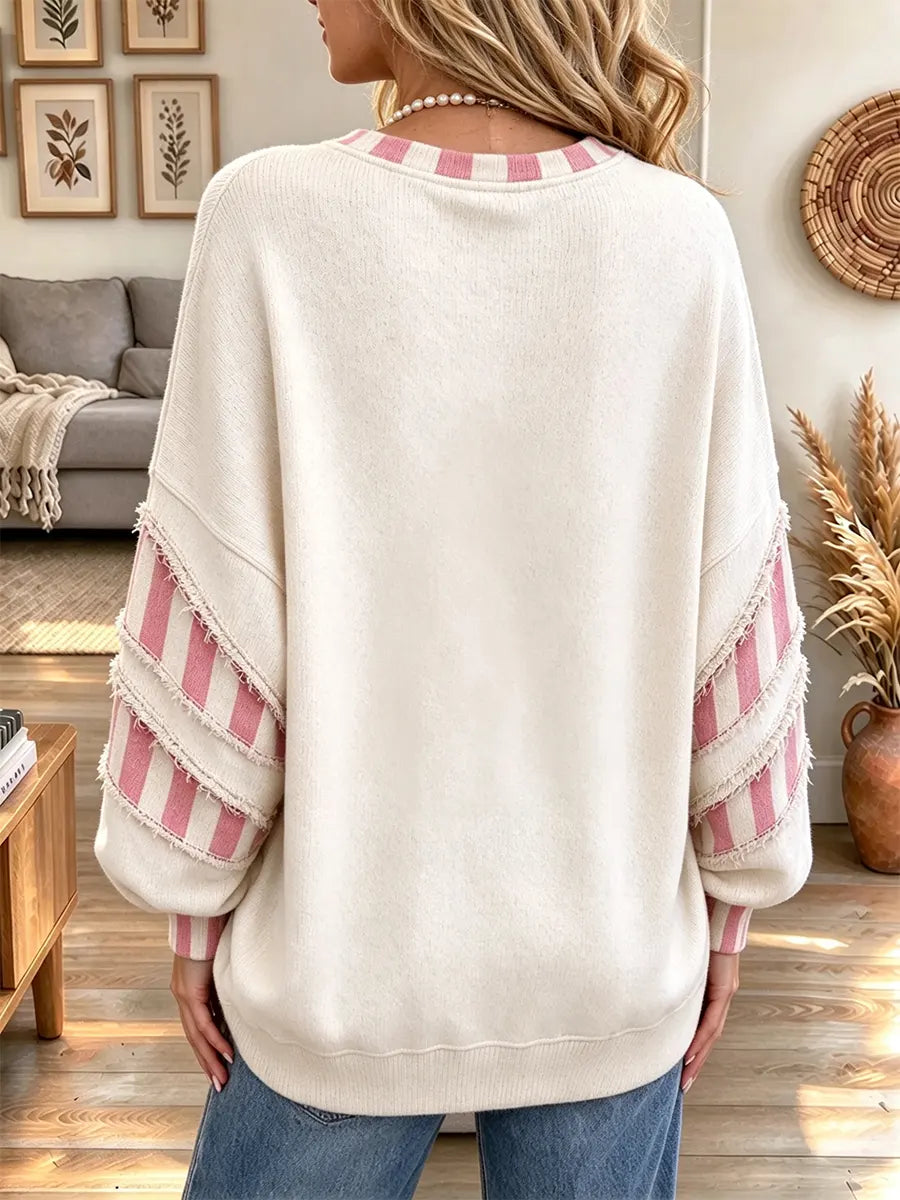 Women's Christmas Tree Print Long Sleeve Loose Casual Sweatshirt